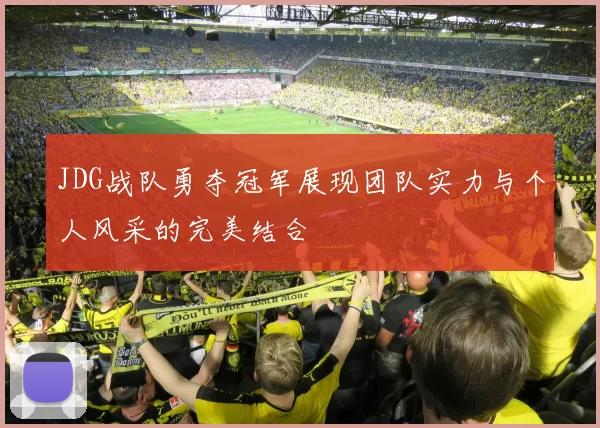 JDG战队勇夺冠军展现团队实力与个人风采的完美结合